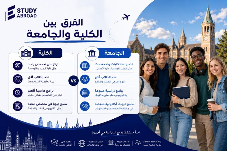 الفرق بين الكلية والجامعة
